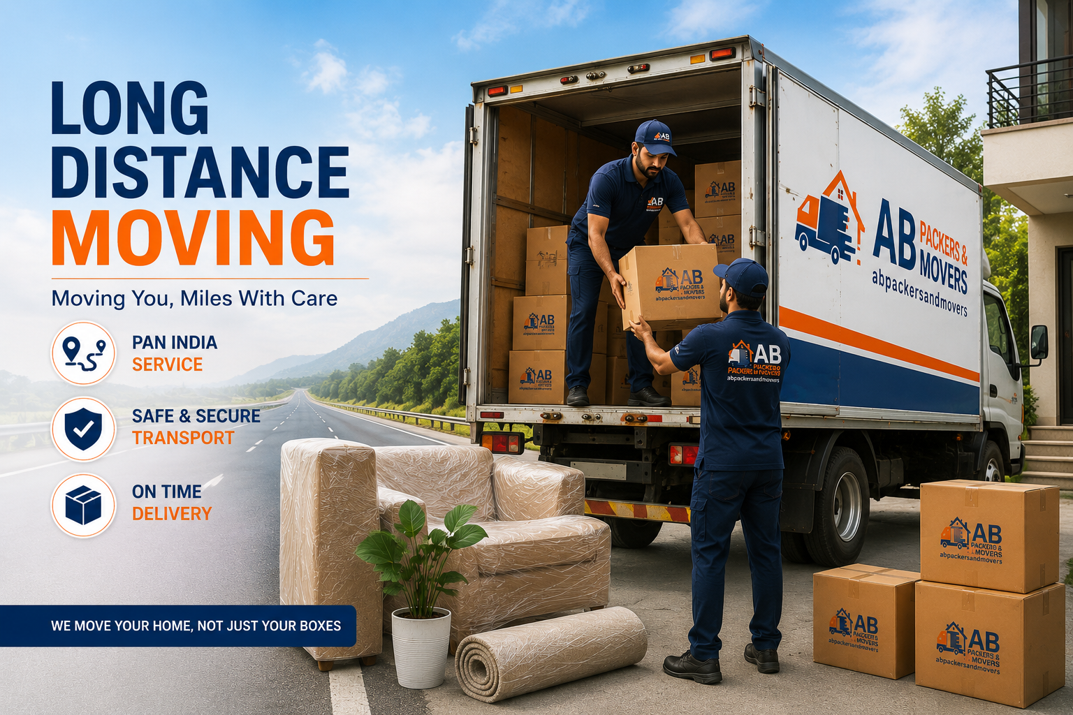 Long Distance Moving services by AB Packers & Movers in Ranchi